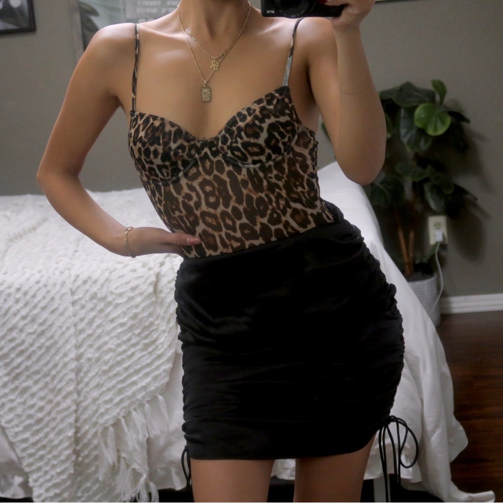 Dollskill TIC TOC Cheetah Animal Print Bustier Bodysuit Top
